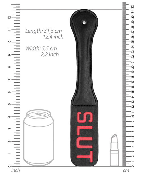 Shots Ouch Slut Paddle - Black - SEXYEONE