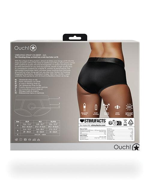 image of product,Shots Ouch Vibrating Strap On Brief - Black - SEXYEONE