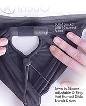 image of product,Shots Ouch Vibrating Strap On High-cut Brief - Black - SEXYEONE
