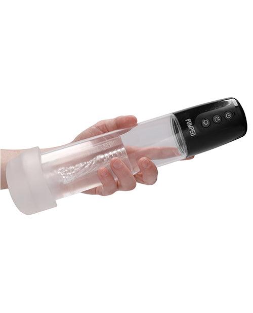 Shots Pumped Automatic Cyber Pump Masturbation Sleeve W/free Silicone Cock Ring - Clear - SEXYEONE