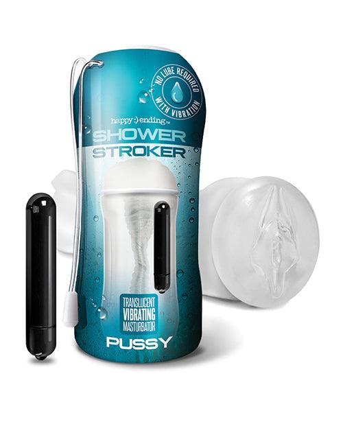 image of product,Shower Stroker Vibrating Pussy - Clear - SEXYEONE