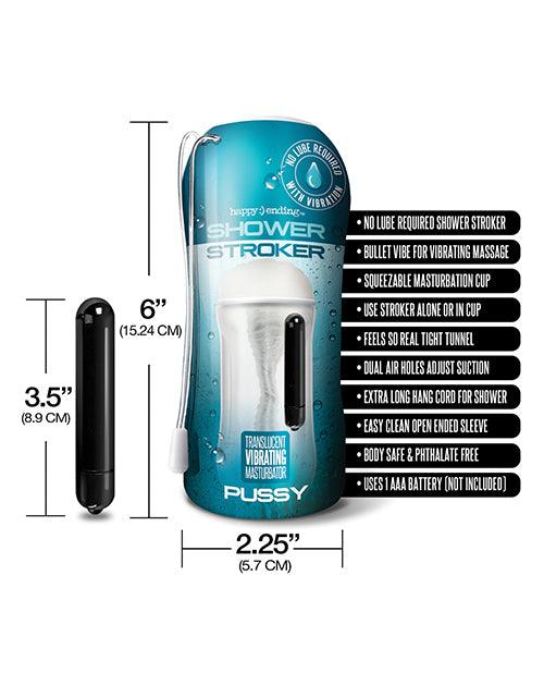 image of product,Shower Stroker Vibrating Pussy - Clear - SEXYEONE