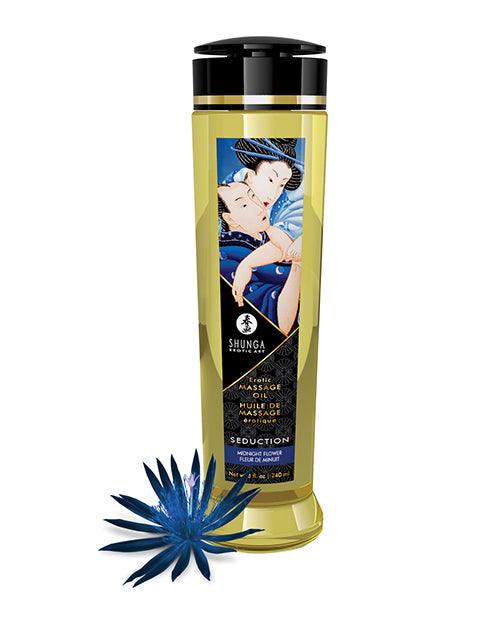 image of product,Shunga Massage Oil - 8 Oz Midnight Flower - SEXYEONE