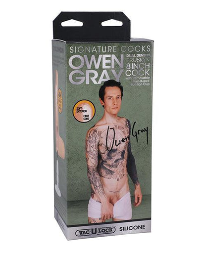 Signature Cocks 8" Silicone Cock w/Removable Vac-U-Lock Suction Cup - Owen Grey - SEXYEONE