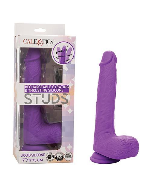 product image, Silicone Studs Rechargeable Gyrating & Thrusting Vibrator - Purple - SEXYEONE