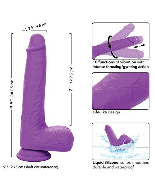 Silicone Studs Rechargeable Gyrating & Thrusting Vibrator - Purple - SEXYEONE