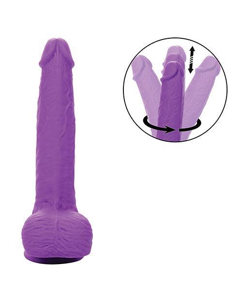 Silicone Studs Rechargeable Gyrating & Thrusting Vibrator - Purple - SEXYEONE