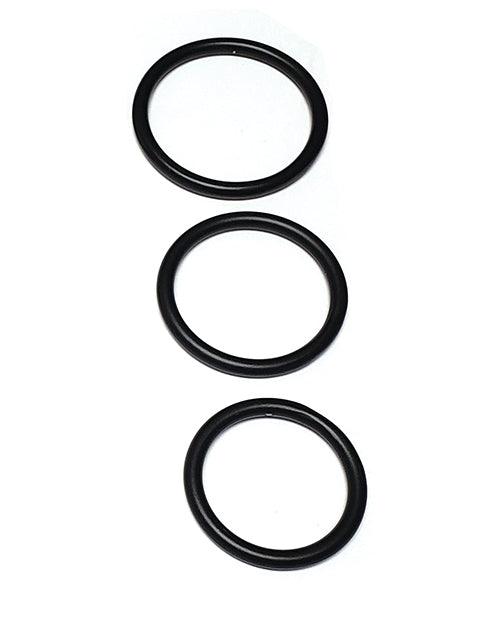 image of product,Spartacus Seamless Stainless Steel C-ring - Black Pack Of 3 - SEXYEONE