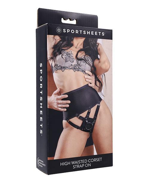 product image, Sportsheets High Waisted Strap-On Corset - Black - SEXYEONE