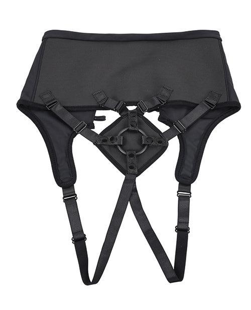 image of product,Sportsheets High Waisted Strap-On Corset - Black - SEXYEONE