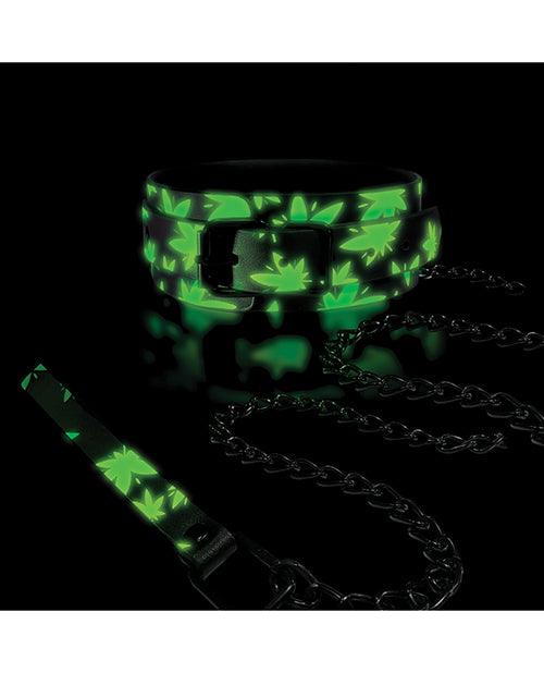 image of product,Stoner Vibes Glow in the Dark Collar & Leash - SEXYEONE