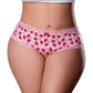 Sweet Treats Crotchless Boy Short w/Wicked Sensual Care Strawberry Lube - Pink QN - SEXYEONE