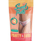 Sweet Treats Crotchless Thong w/Wicked Sensual Care Peach Lube - White - SEXYEONE