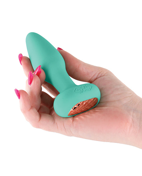 image of product,Techno Prism App Controlled Rotating & Vibrating Anal Plug - Teal - SEXYEONE