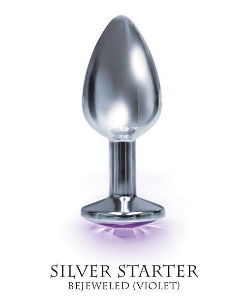 product image,The 9's The Silver Starter Bejeweled Round Stainless Steel Plug - SEXYEONE
