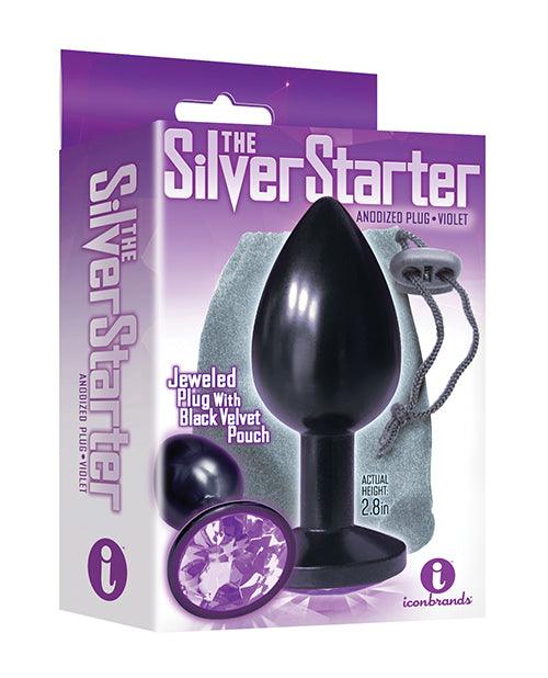 image of product,The 9's The Silver Starter Bejeweled Round Stainless Steel Plug - SEXYEONE