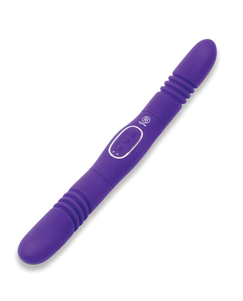 image of product,Together Double Delight Double-Ended Vibrating & Thrusting Vibrator - Purple - SEXYEONE