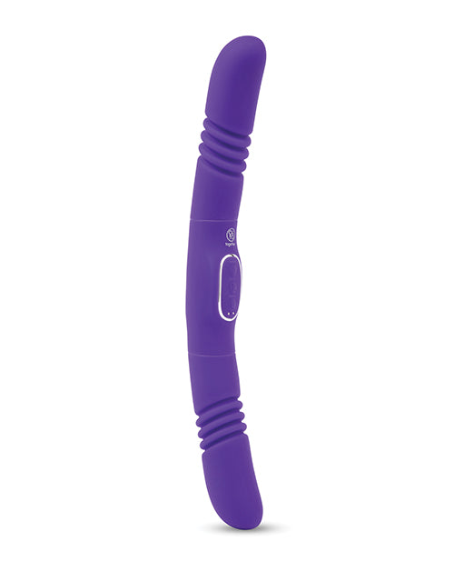 image of product,Together Double Delight Double-Ended Vibrating & Thrusting Vibrator - Purple - SEXYEONE