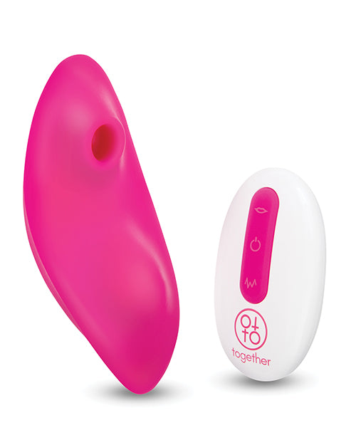 image of product,Together Suck N' Go Remote Controlled Panty Vibrator - Pink - SEXYEONE