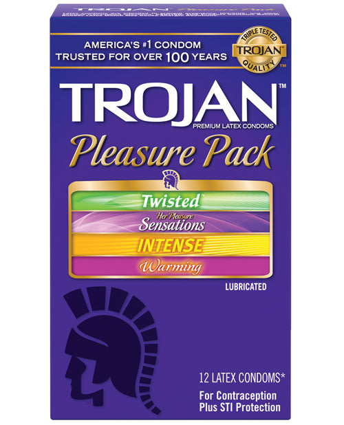 product image, Trojan Pleasure Condoms - Asst. Box of 12 - SEXYEONE