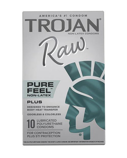 Trojan Raw Pure Feel Non-Latex Condoms - Pack of 10 - SEXYEONE