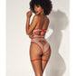 Underwire Bodysuit W/cut Out Heart Back Nude/red - SEXYEONE