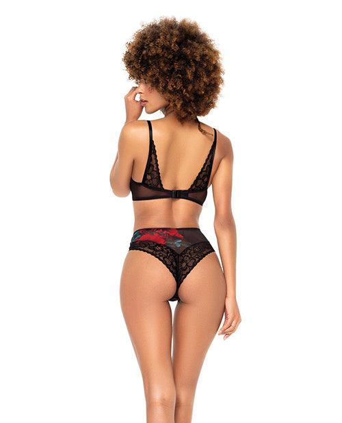 image of product,Underwire Bra Top & High Waisted Bottom Black - SEXYEONE