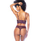 Underwire Bustier w/Removable Straps & High Waisted Thong 2 pc Set - Mulberry - SEXYEONE