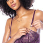 Underwire Bustier w/Removable Straps & High Waisted Thong 2 pc Set - Mulberry - SEXYEONE