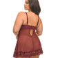 Valentine Lacey Babydoll w/G-String - Zinfandel - SEXYEONE