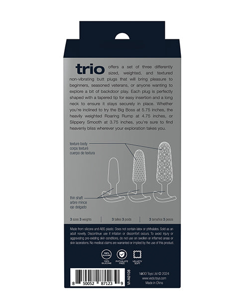 image of product,VeDO Trio Anal Plug Set - Black - SEXYEONE