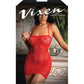 Vixen Feel The Heat Halter Dress w/Rhinestone Detail - Red O/S - SEXYEONE