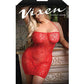 Vixen Feel The Heat Halter Dress w/Rhinestone Detail - Red QN - SEXYEONE