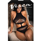 Vixen Nothing On You Seamless Cut-Out Teddy w/Removable Chain Accents - Black O/S - SEXYEONE