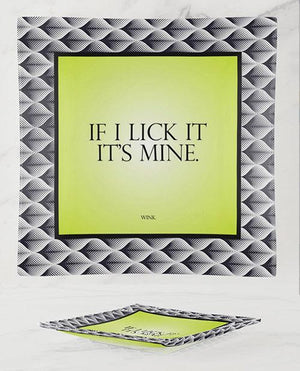 Warm Human If I Lick It It's Mine Glass Trinket Tray - SEXYEONE