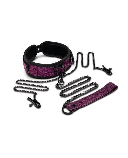 image of product,WhipSmart Dragon's Lair Collar, Leash & Nipple Clips Set - SEXYEONE