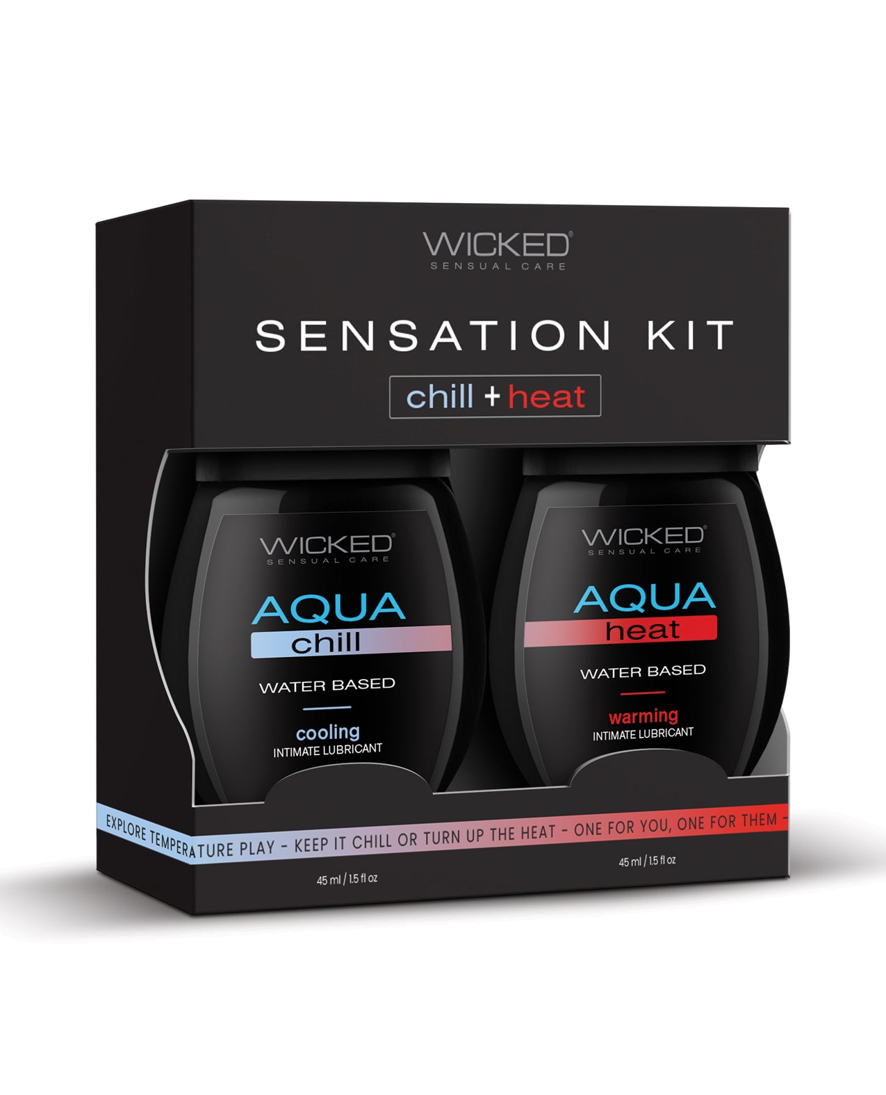 product image, Wicked Sensual Care Sensation Kit Cooling and Warming Water Based Lubricants - 1.5 oz Bottles - SEXYEONE