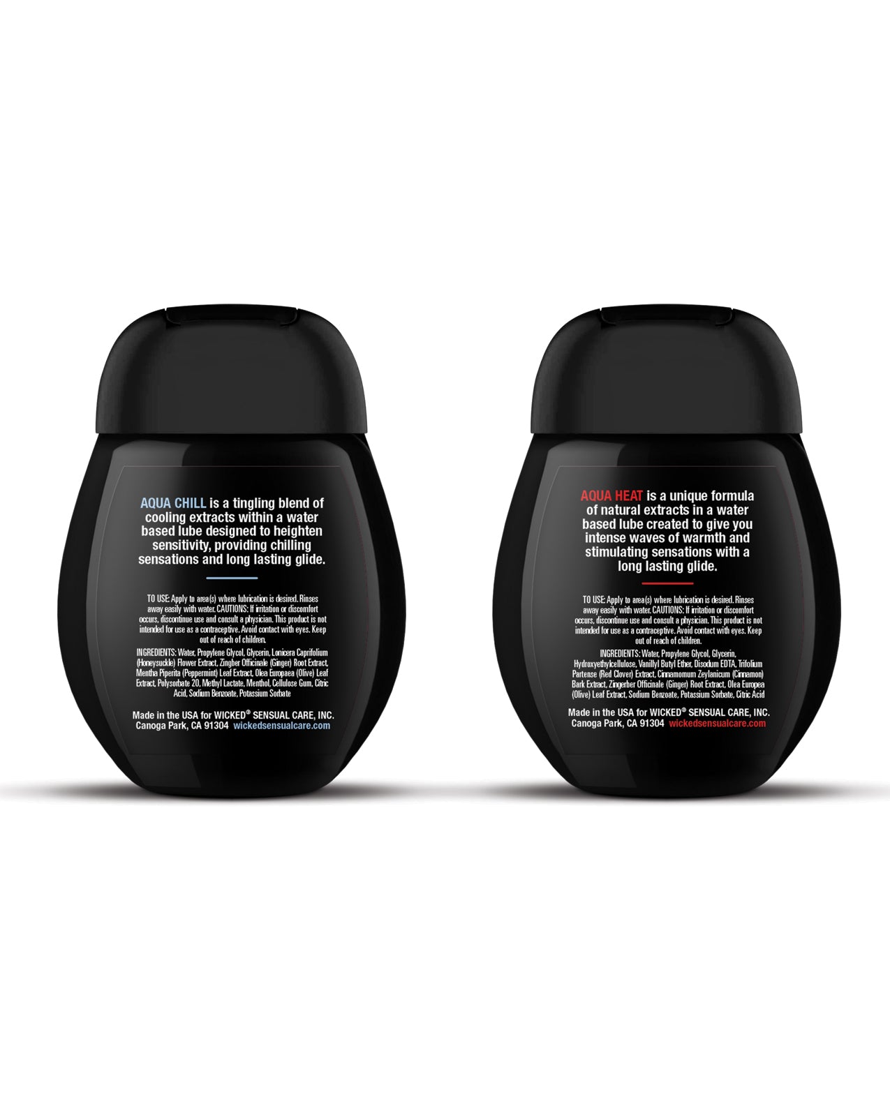 image of product,Wicked Sensual Care Sensation Kit Cooling and Warming Water Based Lubricants - 1.5 oz Bottles - SEXYEONE