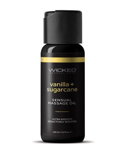 Wicked Sensual Care Vanilla & Sugarcane Massage Oil - 4 oz - SEXYEONE