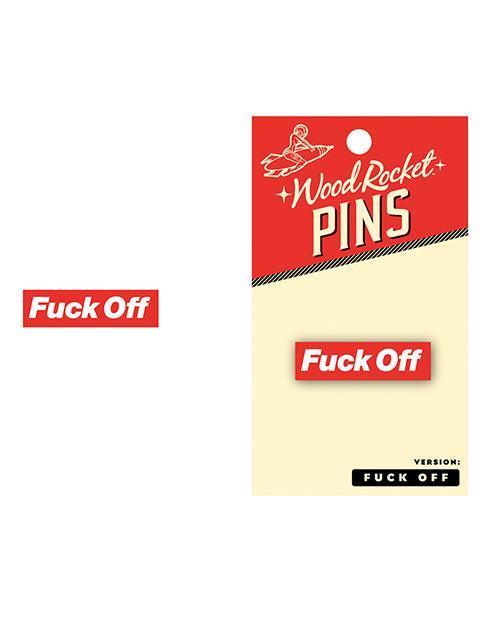 product image, Wood Rocket Fuck off Enamel Pin - SEXYEONE