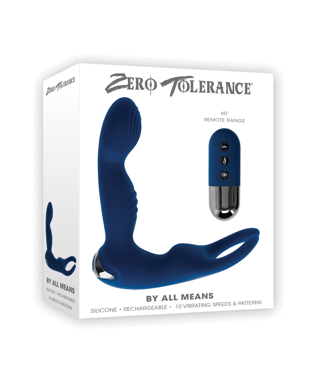 product image, Zero Tolerance By All Means Prostate Vibrator w/Remote Control - Blue - SEXYEONE