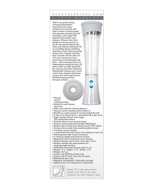 product image,Zero Tolerance Sucking Good Rechargeable Vibrating Pump - White/Clear - SEXYEONE