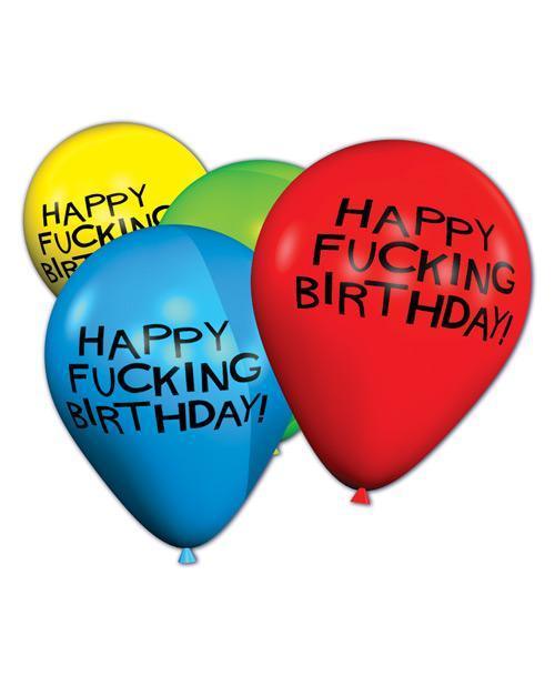 image of product,11" Happy Fucking Birthday Balloons - Bag Of 8 - SEXYEONE