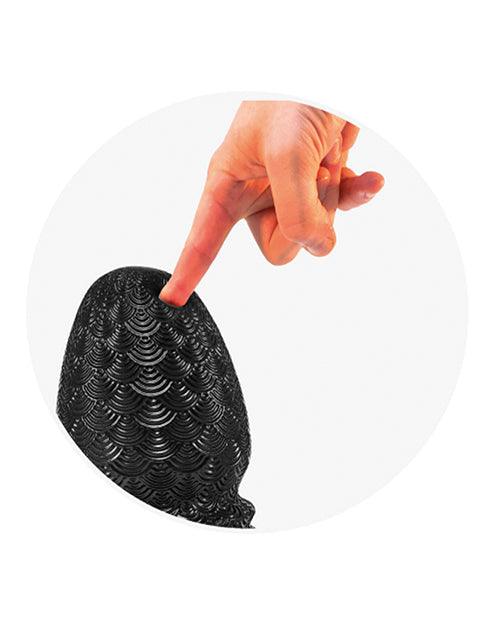 image of product,665 Stretch'r Ripple Butt Plug - Black Metallic - SEXYEONE