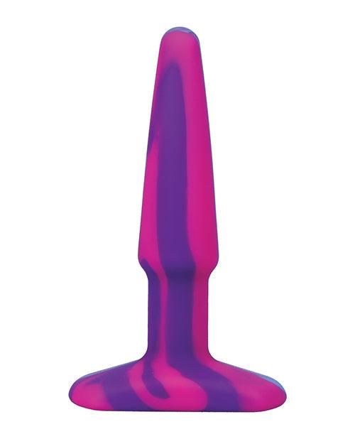 image of product,A Play 4" Groovy Silicone Anal Plug - Multicolor-pink - SEXYEONE
