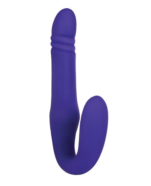 image of product,Adam & Eve Eve's Ultimate Thrusting Strapless Strap On - Purple - SEXYEONE