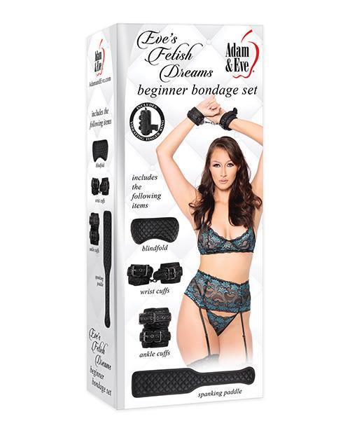 product image, Adam & Eve's Fetish Dreams Beginner Bondage Set - Black - SEXYEONE 
