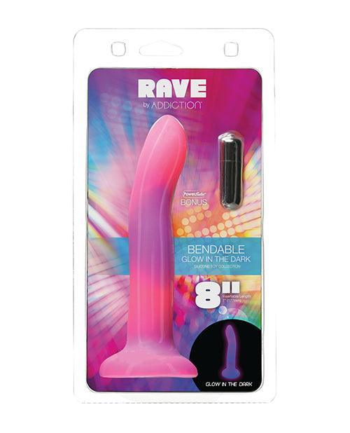 product image, Addiction 8" Rave Glow In The Dark Dong - Pink-purple - SEXYEONE