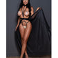 Adore Mademoiselle Moi Harness Teddy Dress W/attached Open Panty Black O/s - SEXYEONE