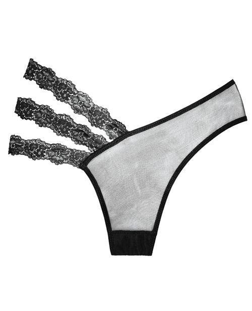 image of product,Adore Sheer & Lace Wild Orchid Panty Black O-s - SEXYEONE